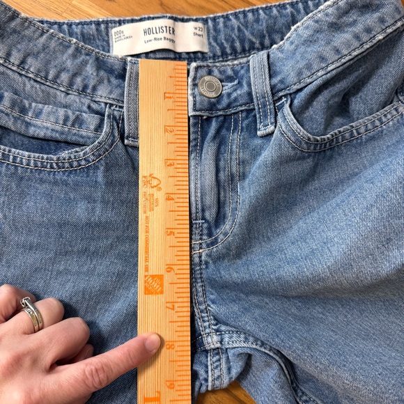 Hollister Jeans Women’s 000 Short Low Rise Baggy Flower Butterfly Embroidery - Picture 9 of 13